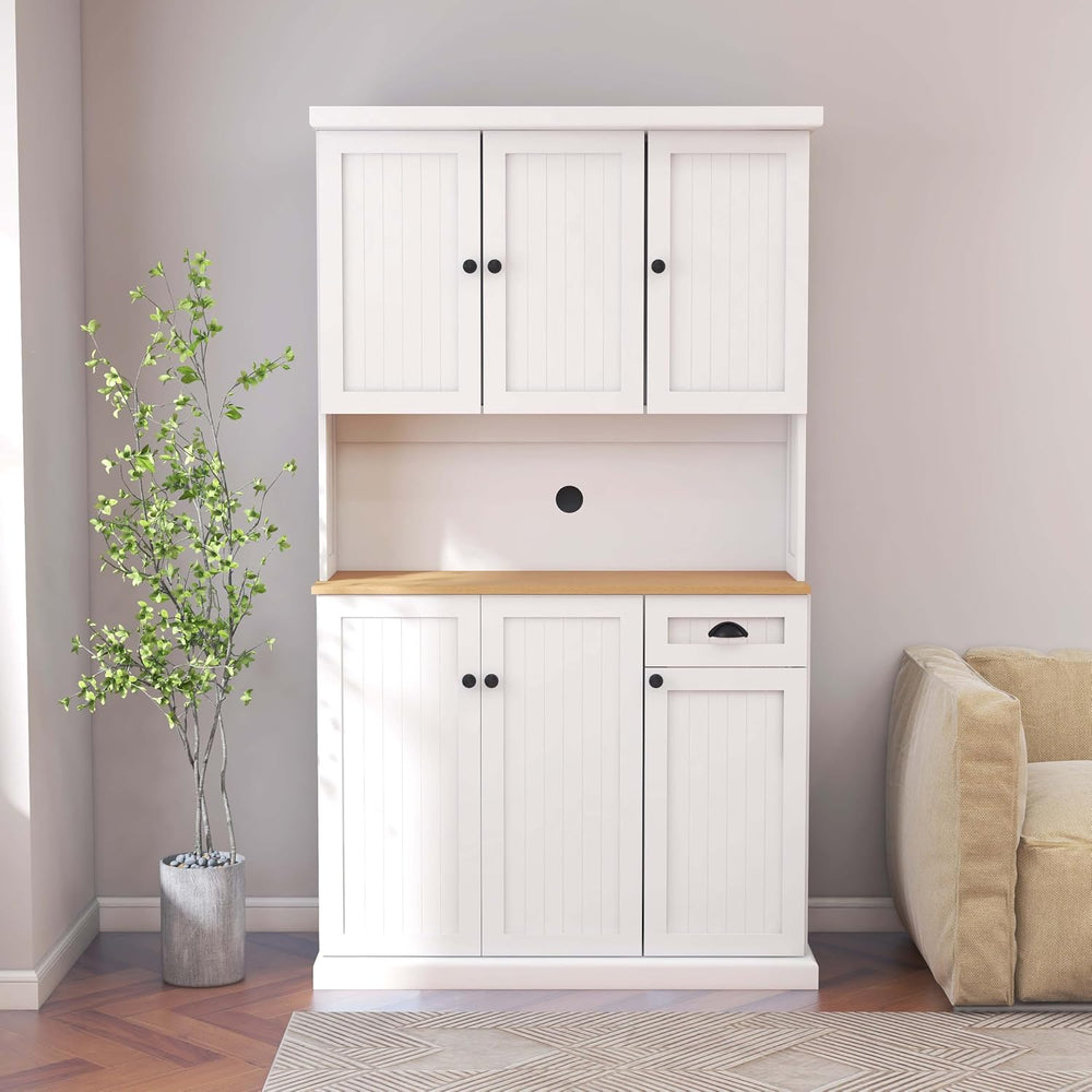 71" Freestanding Pantry Cabinet with Doors, Kitchen Pantry Cabinets with...