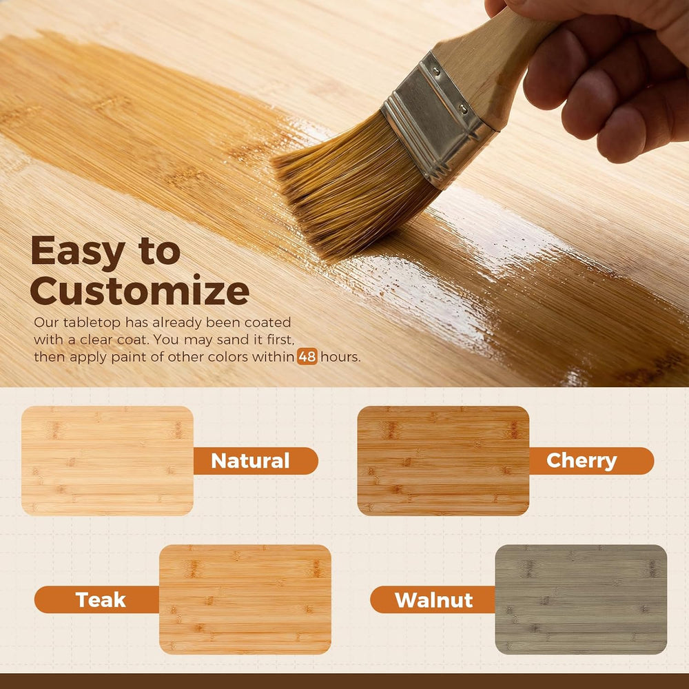 24" x 25" Butcher Block Countertop, 1.2 Inch Thick Solid Bamboo Des...