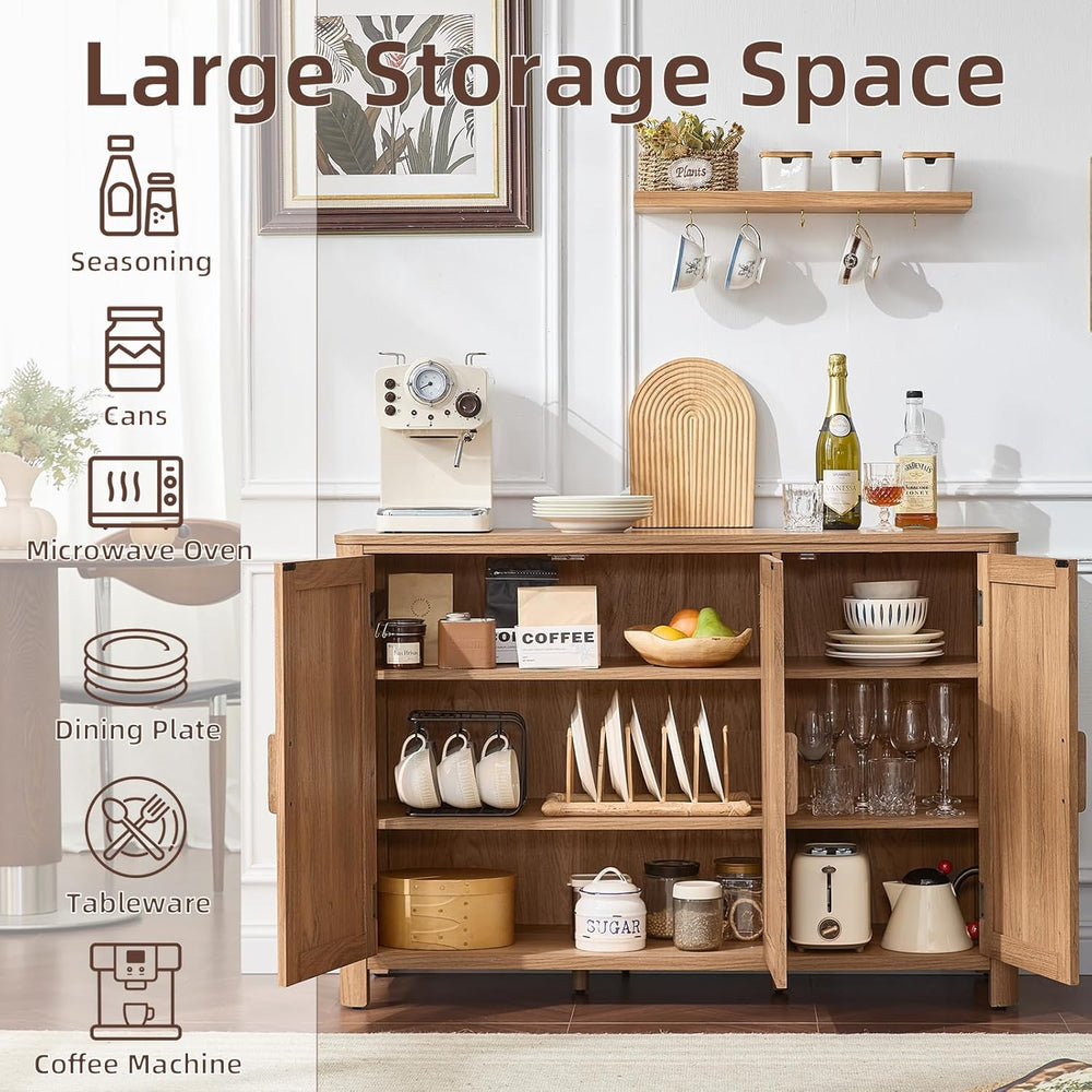Joaxswe Sideboard Buffet Cabinet with Storage, 46" Arc-Shaped Credenza w...