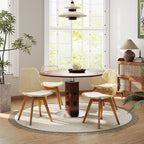 Clear Dining Chairs Set of 4, Modern Acrylic Dining Chair Transparent Chairs with PU Leather Cushions Seat & Wood Legs, Side Chairs for Dining Room Kitchen Restaurant Balcony (Yellow)