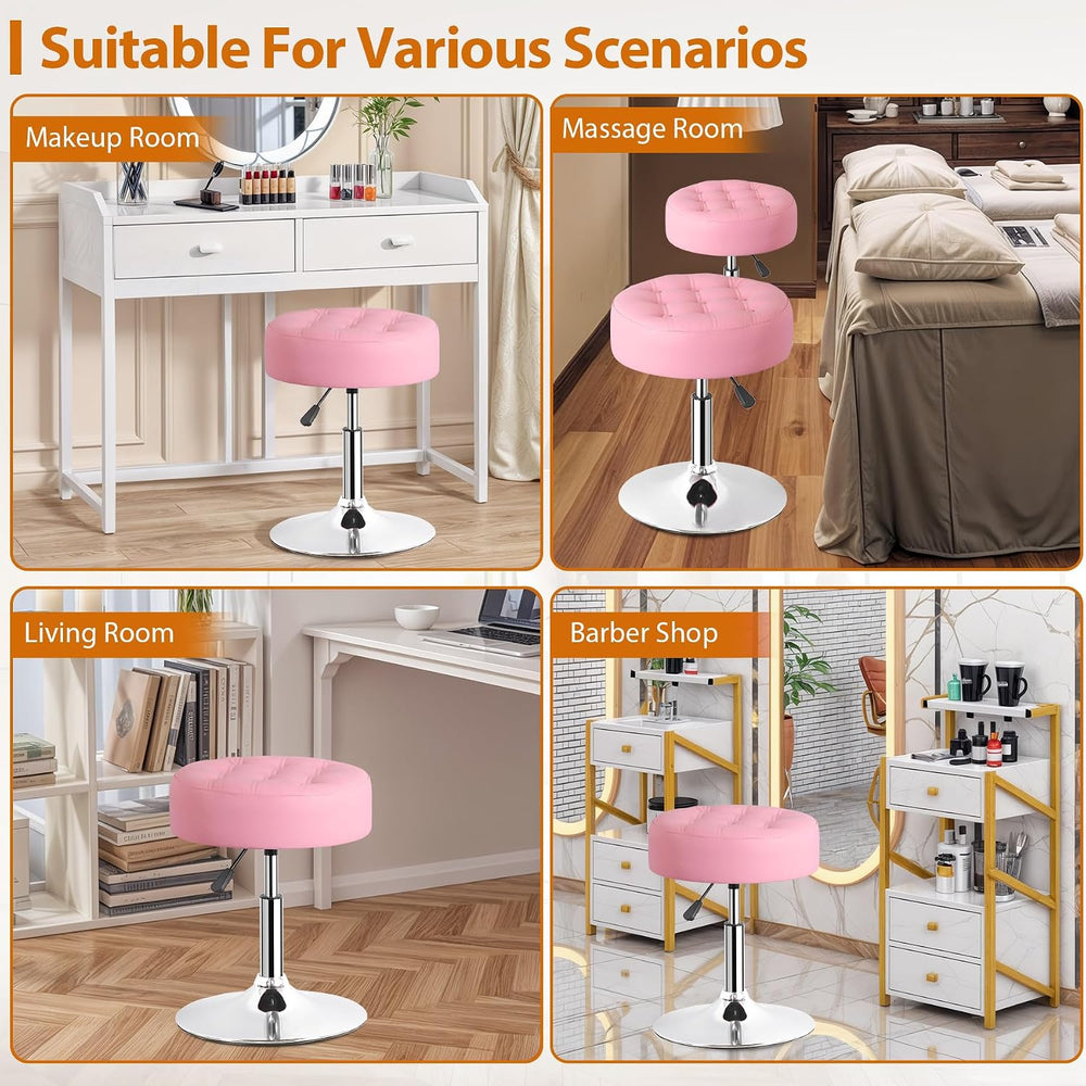 SUPER DEAL Vanity Stools for Makeup, Vanity Ottoman Chair with Adjustable Hei...