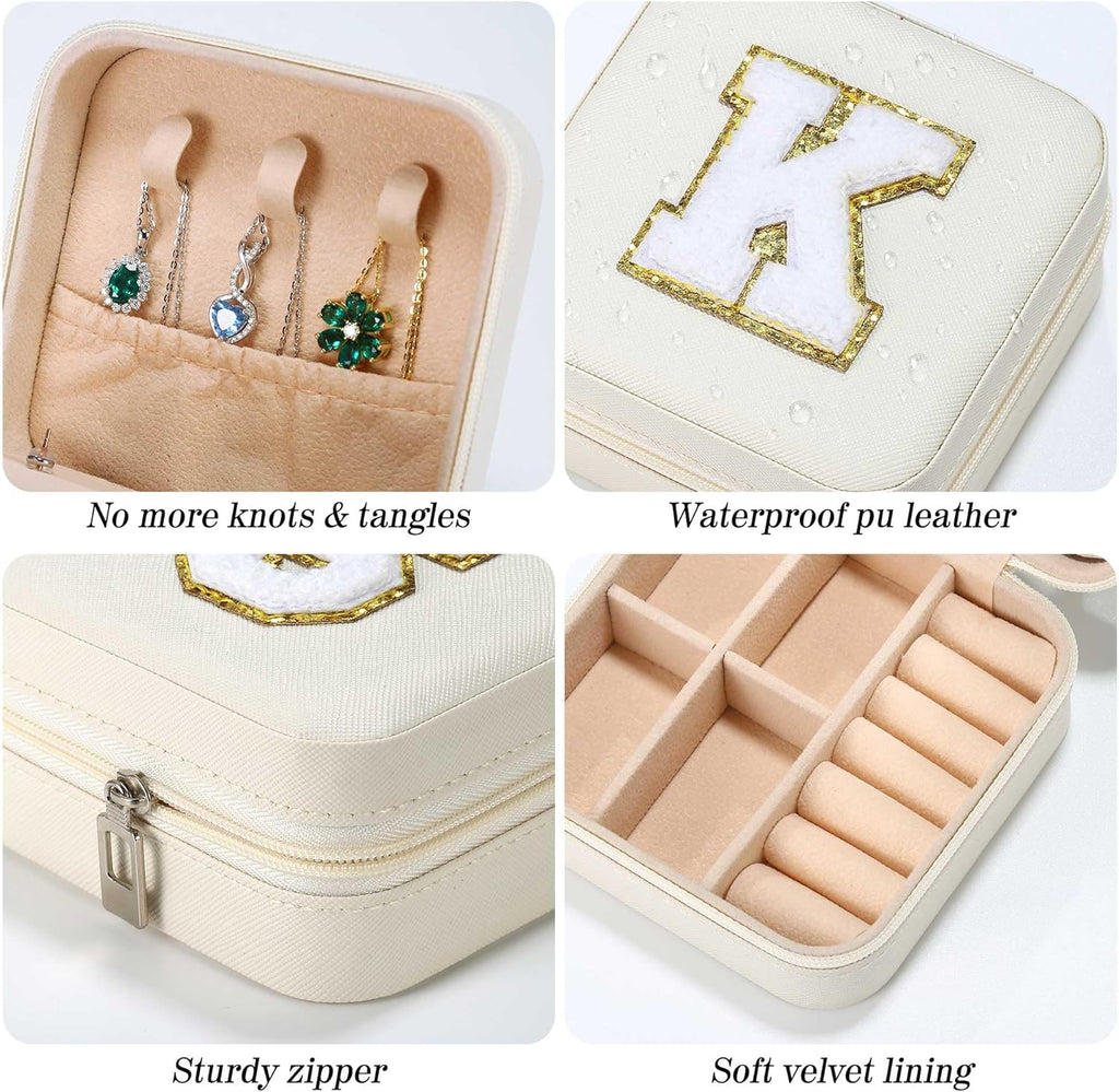 Parima Teacher Gifts for Women - Teacher Appreciation Gifts, Retirement Travel Gifts for Teacher Travel Jewelry Box | Teacher Birthday Gifts | Retirement Gifts for Women 2025 - Letter B, White