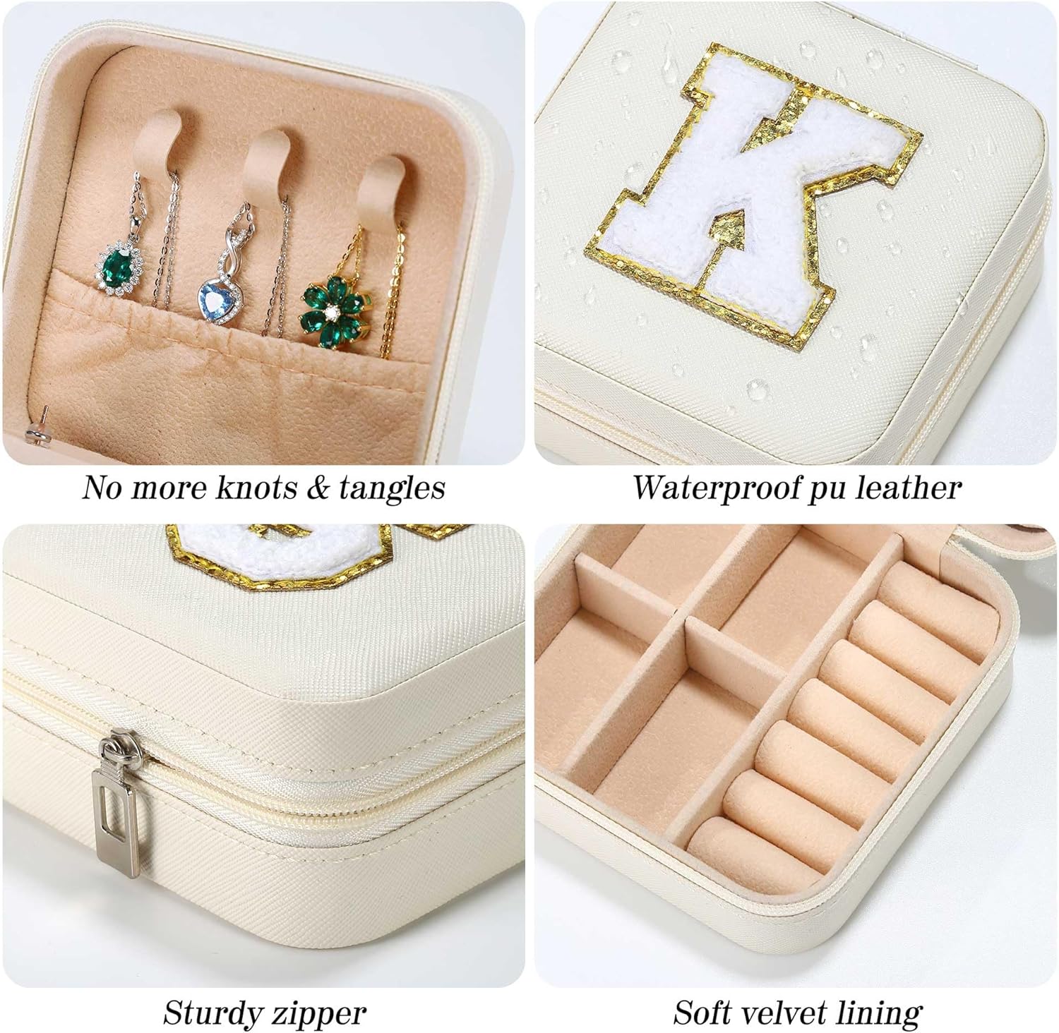 Parima Teacher Gifts for Women - Teacher Appreciation Gifts, Retirement Travel Gifts for Teacher Travel Jewelry Box | Teacher Birthday Gifts | Retirement Gifts for Women 2025 - Letter B, White
