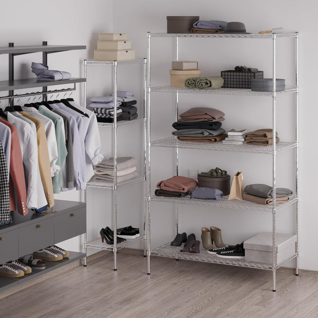 24" Deep x 48" Wide x 86" Height Wire Shelving Kit | 5-Tier | NSF Commercial Storage Rack Unit