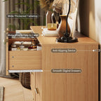 Garvee Fluted Dresser for Bedroom with 6 Drawers,47" Wide Modern Chest of Wooden Bedroom Chest with Metal Handle,Clothes Storage Organizer,Closet Dresser & TV Stand for Living Room,Hallway,6&Natural