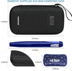 Insulin Cooler Travel Case,EVA Insulation Travel Medicine Kit with Temperature Display for Diabetes Care,Insulin Pen and Other Diabetic Supplies (Black-Temp)