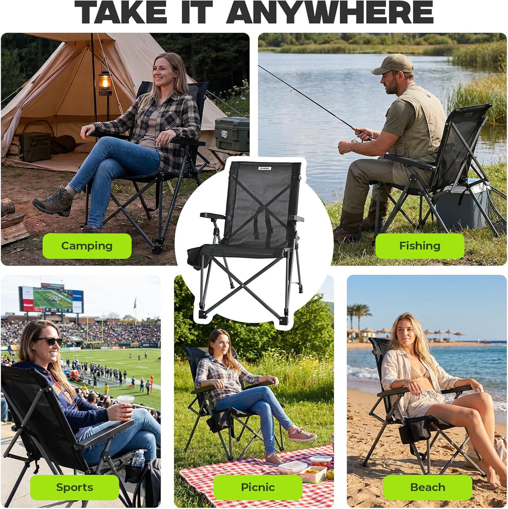 Alvantor® Camping Chair, Full Mesh Folding Beach Chair Breathable High Back P...