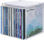 STORi Stackable Clear Plastic CD Organizers (2 Pack) Cube Jewel Case Holders Perfect for Theatre Room | Holds up to 12 CD Cases per Organizer | Made in USA
