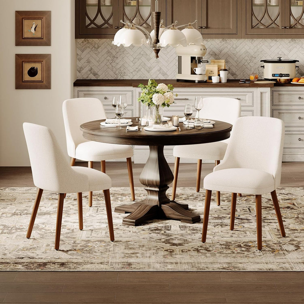 MALOL Upholstered Dining Chairs Set of 4, High-Back Dining Room Chair with Wo...
