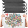 24 Pack A4 Mesh zipper pouch bags, Storage Bags, File Bags for Classroom Organization, Zipper Pouches of office supplies, Puzzles, Board Game Storage（Black）