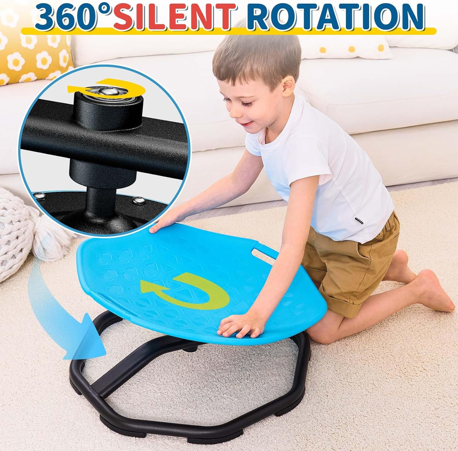 KidBloom Spinning Chair for Autistic Kids, Upgrade Handle Sensory Chair, Autism & ADHD Chair, Kid's Furniture, Autism Sensory Products for Kids