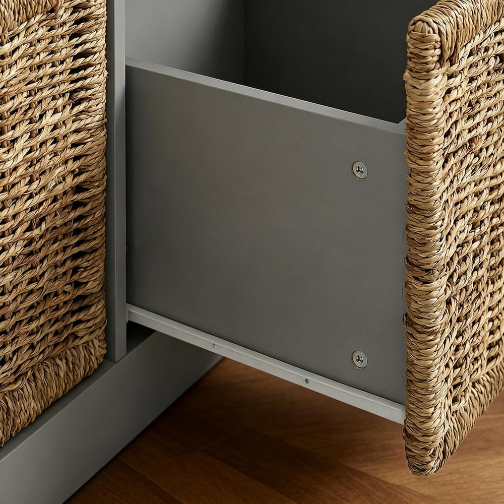 L-Shaped Storage Bench, 63" Corner Entryway Window Bench with 6 Strorage...