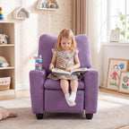 Costzon Kids Recliner Chair with Cup Holder, Toddler Adjustable Lounge Chair w/Footrest for Boys Girls Room, Ergonomic Baby Child Furniture Sofa for Age 3+ Gifts, Kids Mini Recliner up to 150 lbs