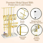 Jewelry Tower Stand Organizer for Women - Elegant Jewelry Holder Display with Necklace Holder, Earring Organizer & Bracelet Rack - Tabletop Jewelry Stand for Dresser, Vanity, Desk