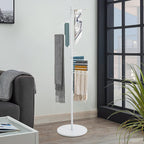 Spiral Scarf Display Stand, Freestanding Hijab Organizer with Multiple Rods, Metal Scarf Rack for Clothing Store Home, White