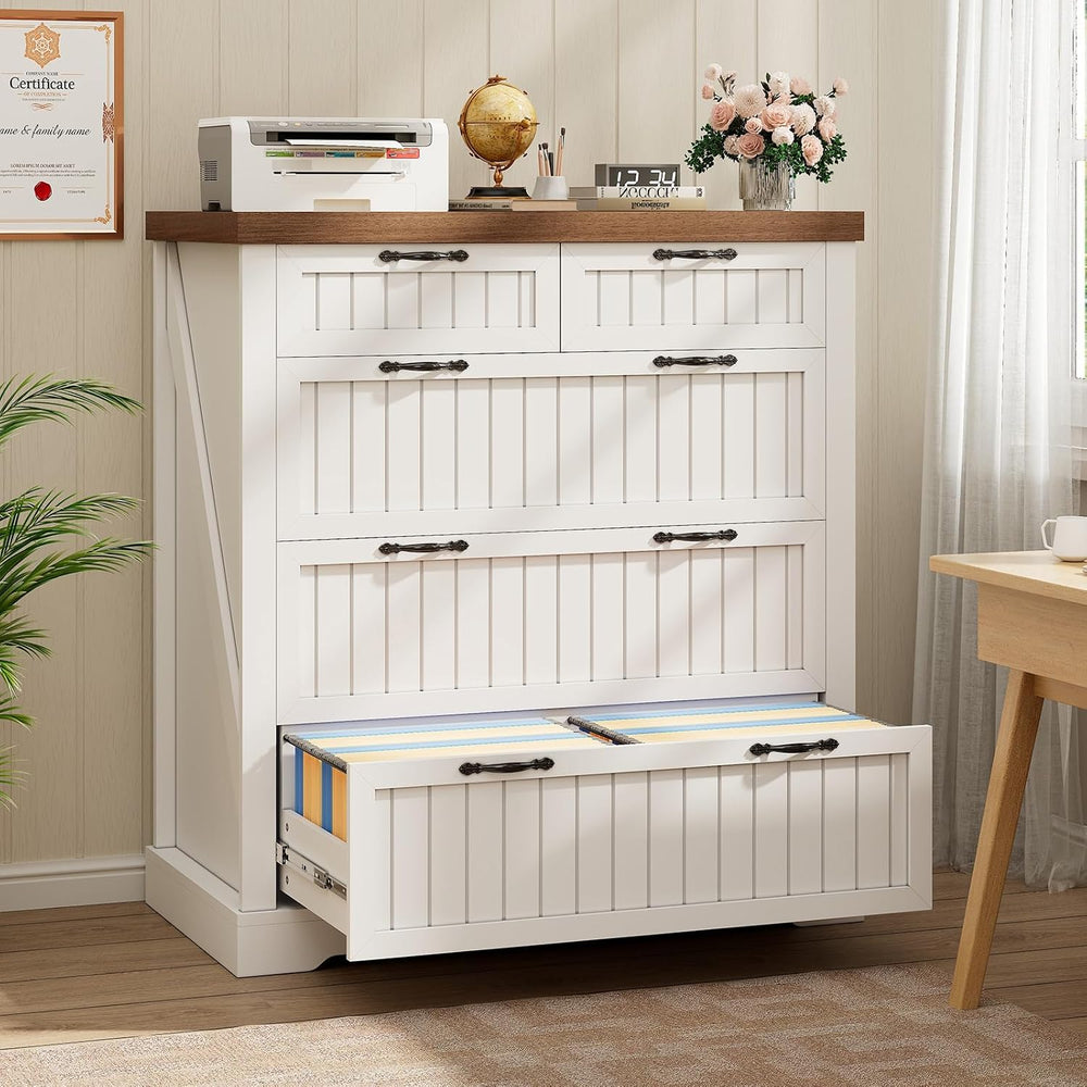 SEDETA Farmhouse File Cabinet with 5 Drawers, Filing Cabinet for Home Office,...