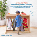 ECR4Kids Streamline Dress-Up Island Costume Organizer, Montessori Furniture, Natural