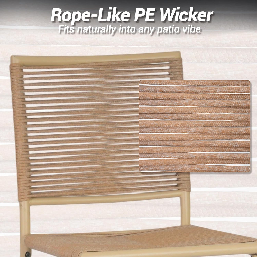 Outdoor Counter Bar Stools Set of 4, 30" Height Patio Rattan Stools, All...