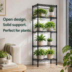 GRANNY SAYS 5-Tier Narrow Storage Shelves for Small Spaces – 15.8" W Metal Shelving Unit, Adjustable Wire Shelf, Freestanding Storage Rack for Bathroom, Laundry, Kitchen Pantry, Garage, Black