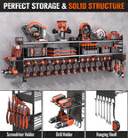 2-Pack Large Power Tool Organizer Wall Mount,Heavy Duty Cordless Tool Organizer with 18 Drill Holder,600 Lbs Capacity 3-Layer Garage Organization for Garage and Workshop (Black)