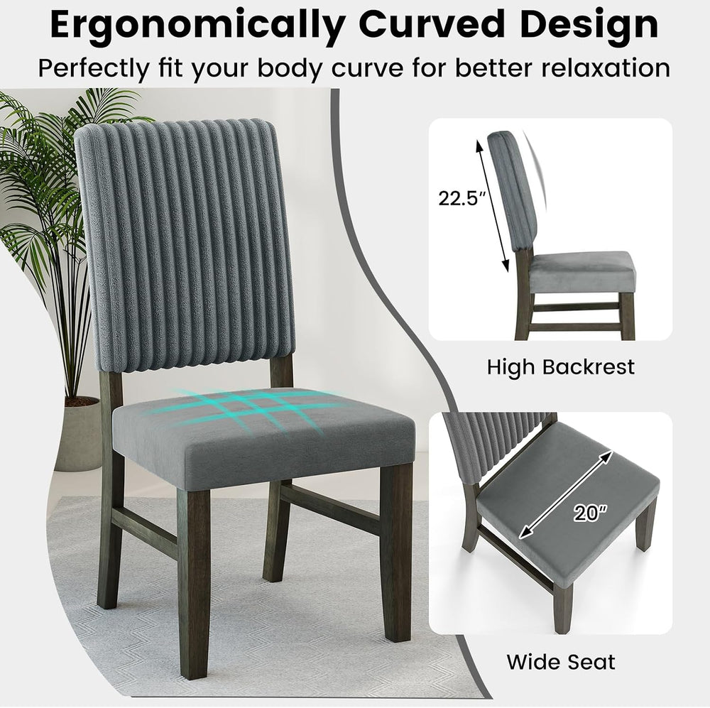 Giantex Dining Chairs Set of 2, Mid-Century Velvet Fabric Upholstered Chairs ...