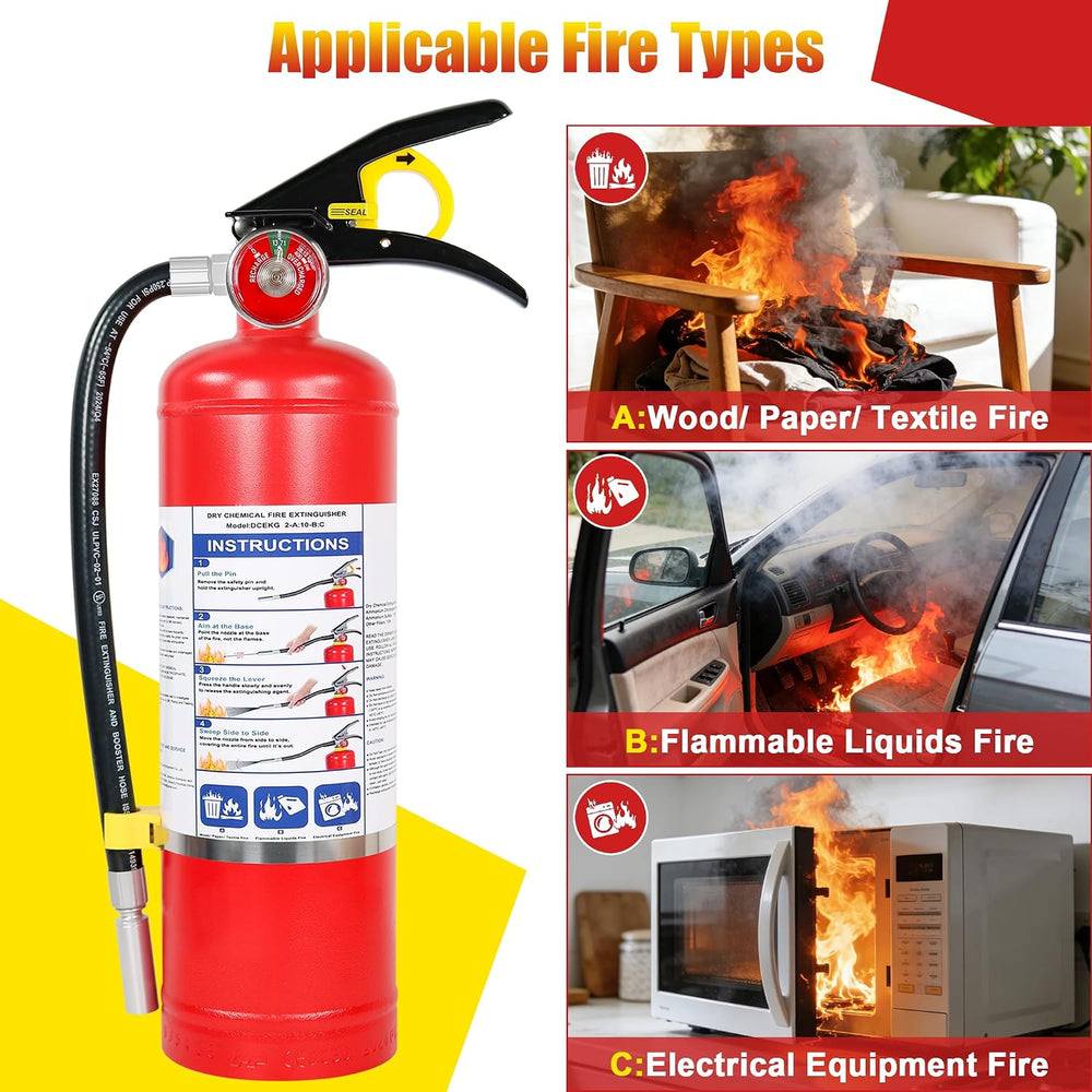 5 lb ABC Dry Chemical Fire Extinguisher with Wall Mount, 2A:10B:C Rated