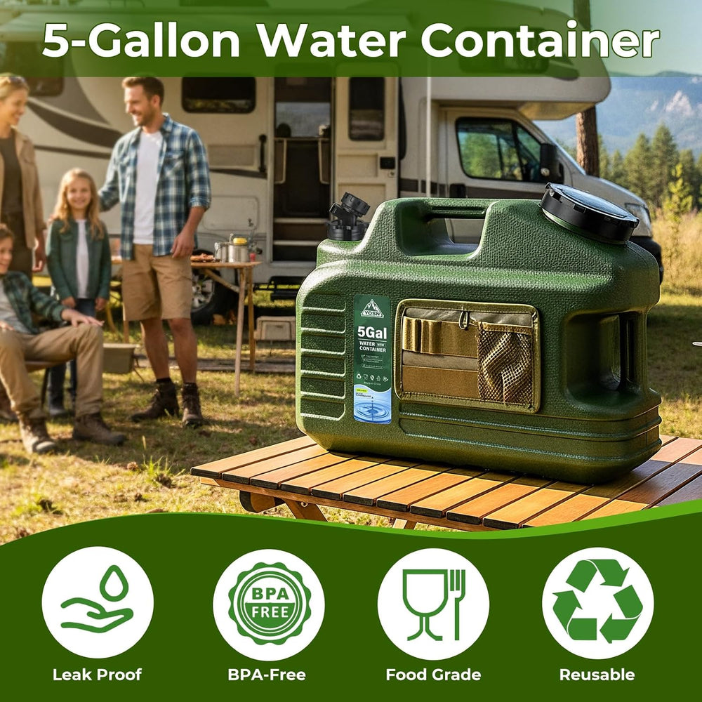 5 Gallon Water Jug with Pump, Camping Water Container, BPA Free Portable Wate...