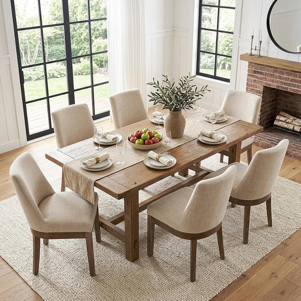 HNY Modern Dining Chairs Set of 6 with Comfortable Back Support, Farmhouse So...