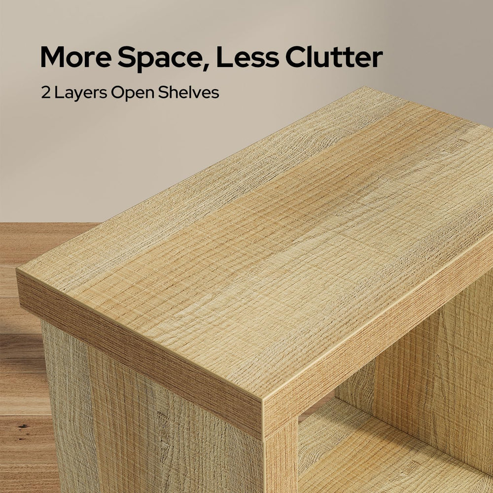 End Tables Set of 2 for Living Room, Narrow Side Tables with Storage Shelves,...