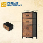 DWVO Dresser with 4 Drawers - Fabric Storage Tower, Organizer Unit for Living Room, Hallway, Closets
