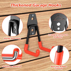 40 Pack Heavy Duty Garage Hooks,Solid Steel Wall Mount Hangers,with Anti-Slip Coating,for Hanging and Organising Ladder,Bike,Ropes,Broom,Garden,Yard and Power Tools