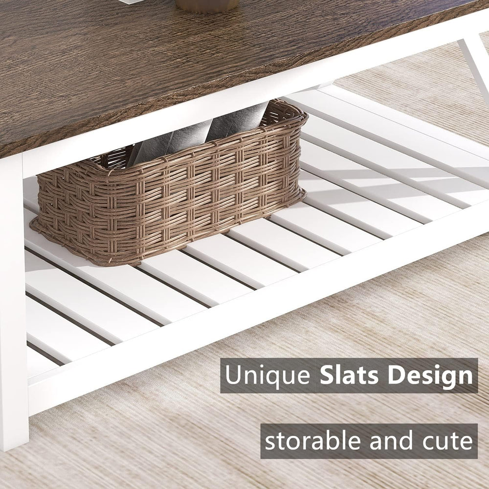 ChooChoo 40" Farmhouse Coffee Table with A-Frame Design for Living Room