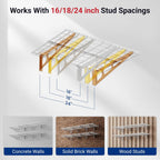 FLEXIMOUNTS 2-Pack 2x6ft 24-inch-by-72-inch Wall Shelf Garage Storage Rack Floating Shelves, 1200 lbs Load Capacity, White, Classic Series