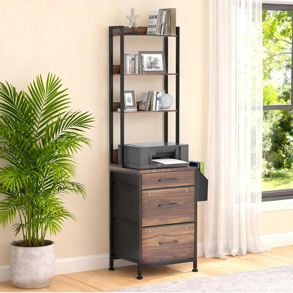 FAHKNS 3 Drawer Vertical Filing Cabinet with Charging Station, 3 Drawer File ...