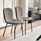 37 Inch Round Dining Table Set for 4, Modern Small Circle Kitchen Coffee Set for Apartment Living Room Office, Save Space(1 Wooden Table + 2 Grey PU Leather Chairs)