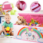 Extra Large Toy Box, Collapsible Storage Organizer with Lids, Sturdy Unicorn Toy Chest for Boys Girls, 40"x14"x16" Kids Storage Bin Box Baskets for Living Room, Playroom, Bedroom, Nursery