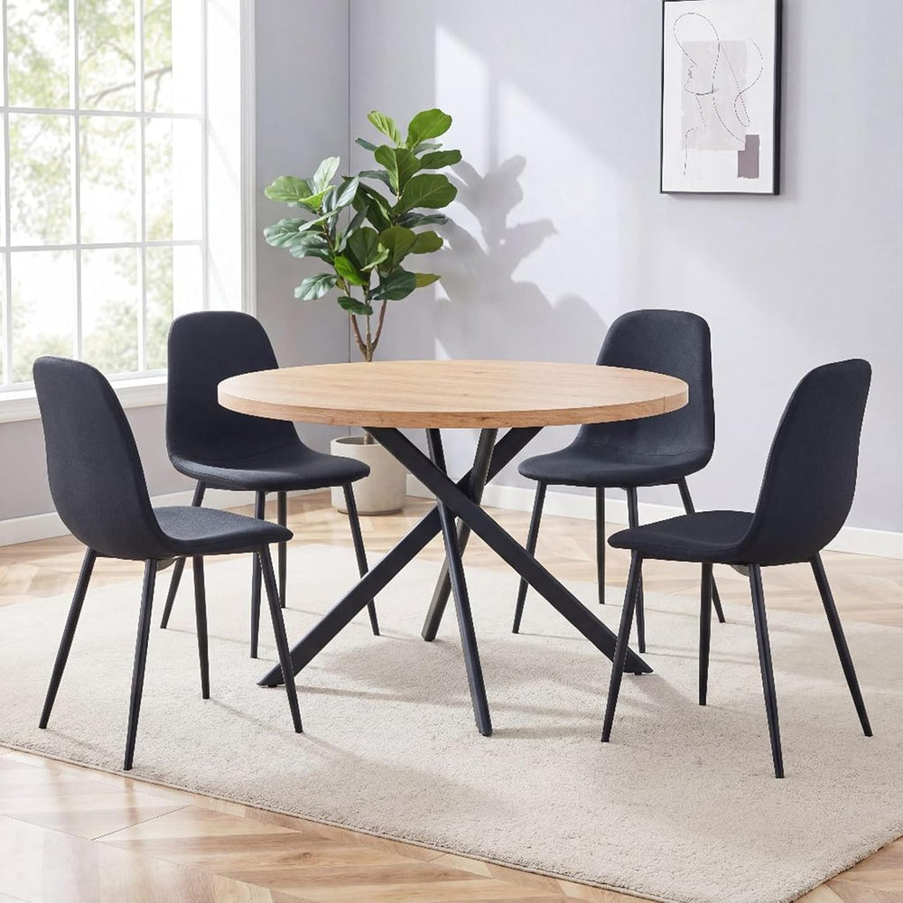 Round Dining Table Set for 4, 46.5" Modern Round Table Set for 4,Kitchen...