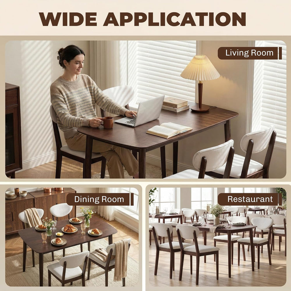 HOMCOM 5-Piece Dining Table Set for 4 with Solid Wood Frame, Cream White | Ki...