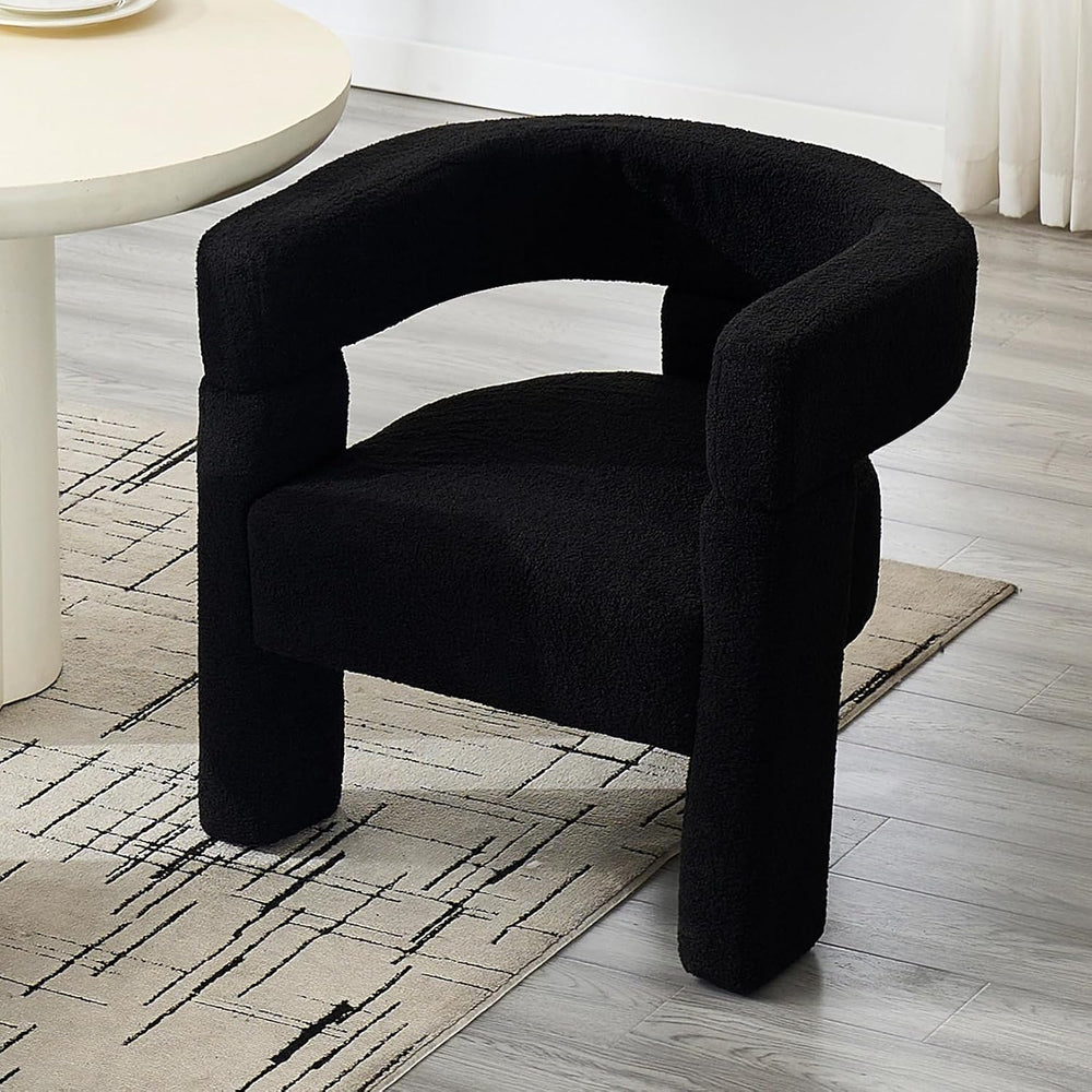 Sherpa Barrel Accent Chairs Set of 2, Modern Boucle Dining Room Chairs, Comfy...