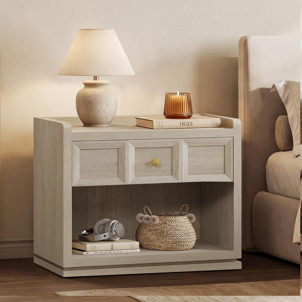 SICOTAS 31" Wide Nightstands Set of 2, Large Night Stands with Drawer | ...