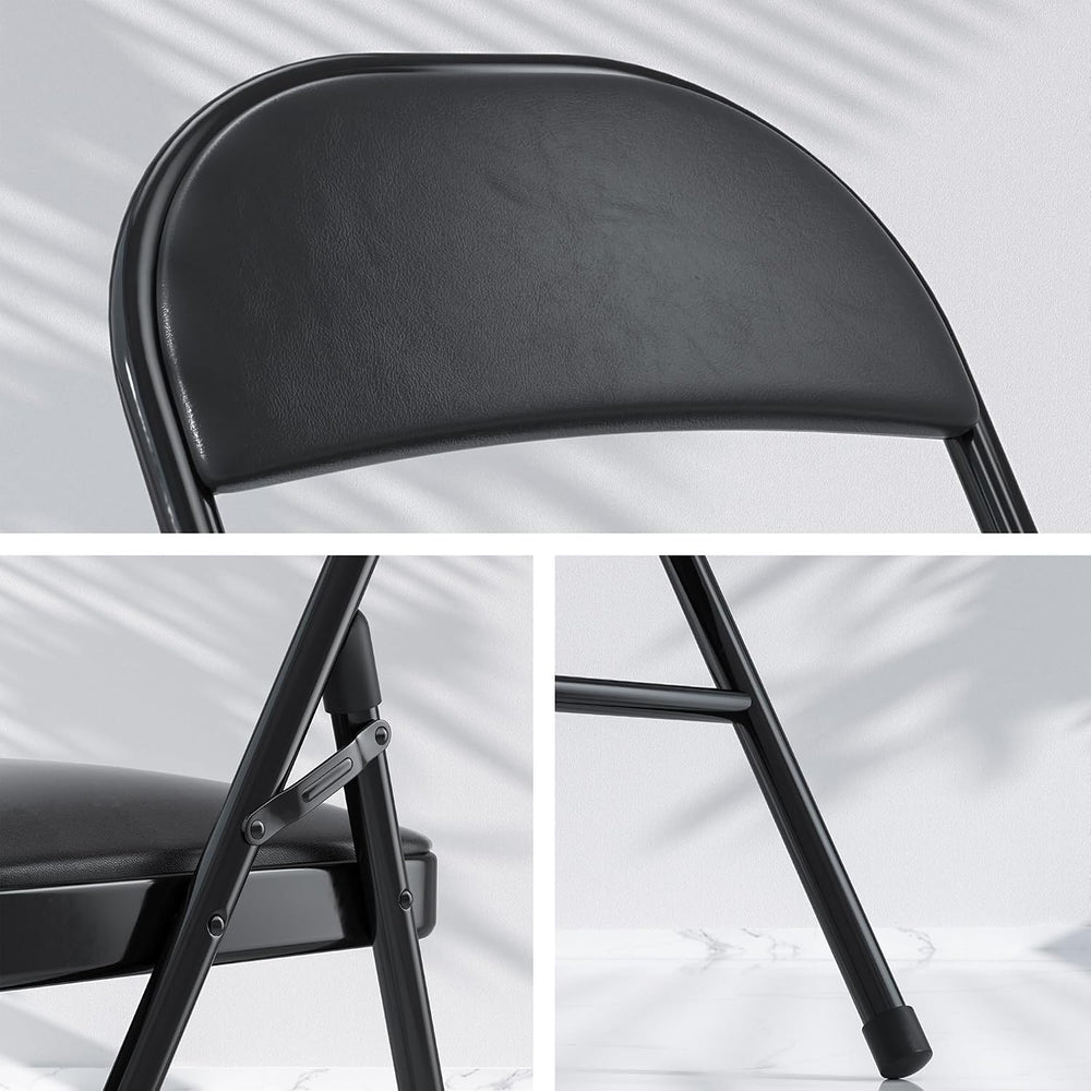VECELO Folding Card Table and Chair Set of 5 Portable with Padded Tabletop, N...