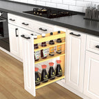 Pull Out Cabinet Organizer 5" Soft-Close Wood Pullout Shelf Organizer for Utilities Kitchen and Bathroom Base Cabinets, Slide Out Spice Rack