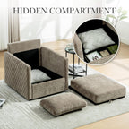 Aoiy & Wifon 29.5''W Swivel Accent Chair, Comfy Modern Square Arm Chair with Hidden Storage for Living Room/Bedroom/Office, Chenille, Taupe