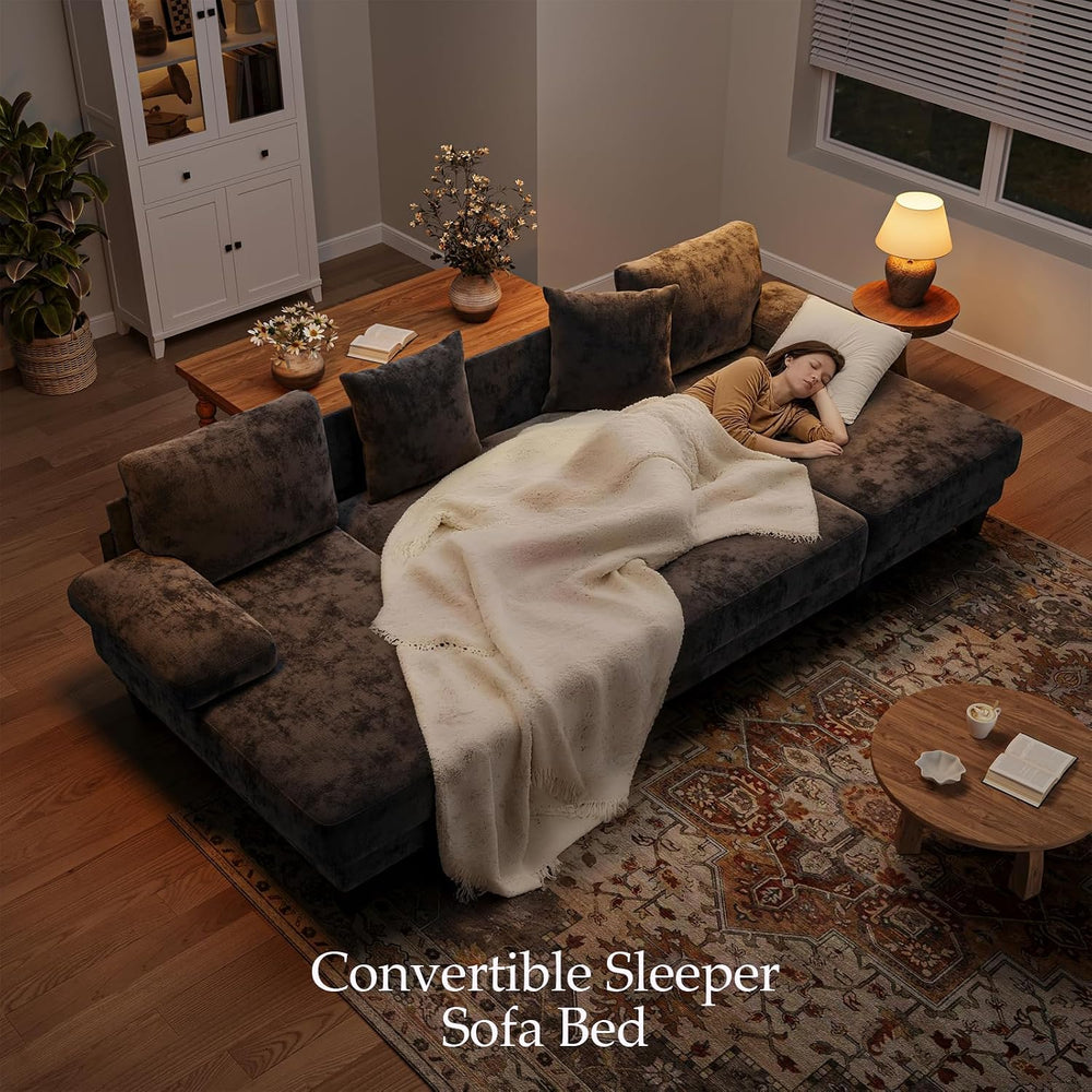 Txtin's Sleeper Sofa with Pull Out Couch Bed | 112 Inch Couches for Livin...