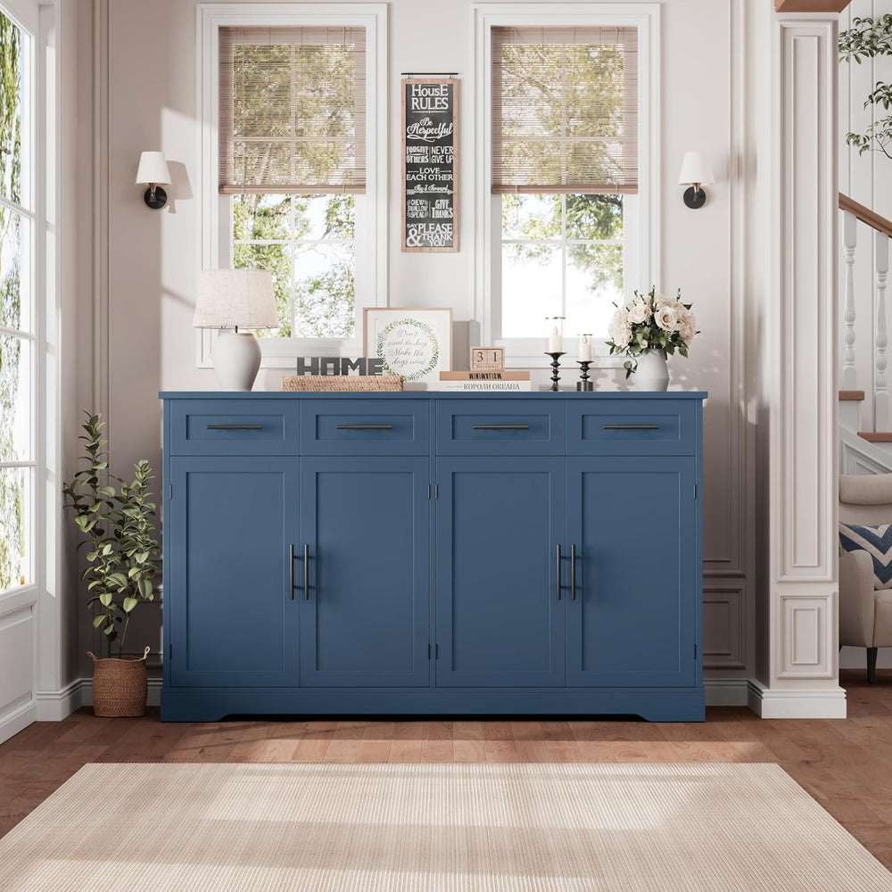 HOSTACK 60" Large Buffet Sideboard with Storage, 36" Tall Kitchen B...