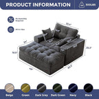 MAXYOYO Modular Sectional Chaise Lounge Sofa, Upholstered Lounge Chair with Ottoman, Comfy Couch with Layered Cushion, Tufted Upholstered Sleeper Chair for Living Room, No Assembly, Dark Grey