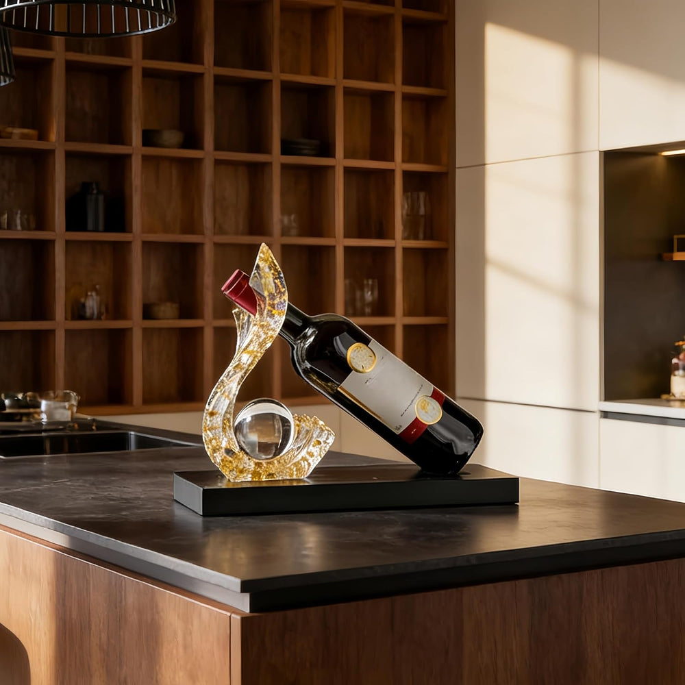 Freestanding Wine Stand Rack Bottle Holder Display Countertop | Gold Single W...