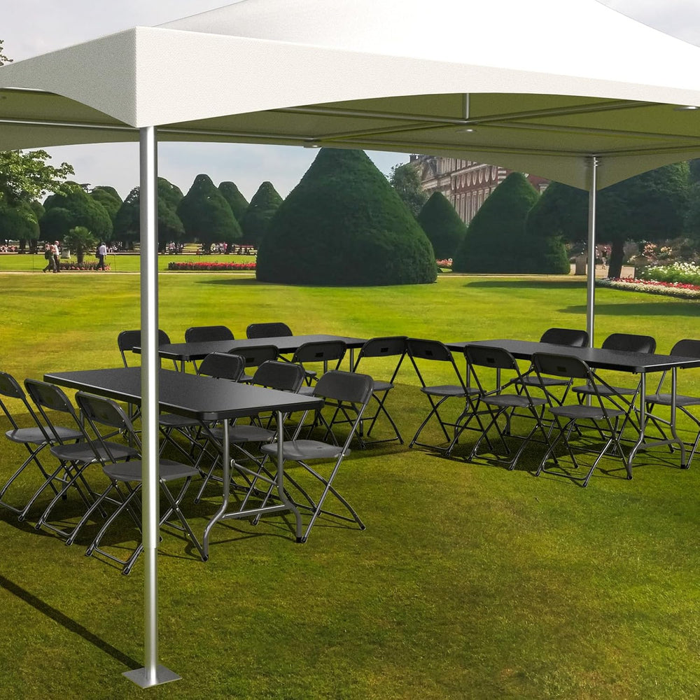 Bonnlo Folding Table 6ft, Portable Collapsible Plastic Black Long Tables for ...