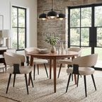 Dining Chairs Set of 4, Modern Upholstered PU Leather Kitchen & Dining Room Chairs with Curved Open Back Metal Legs, Kitchen Chairs for Dining Room Restaurant (Gray, Set of 4)
