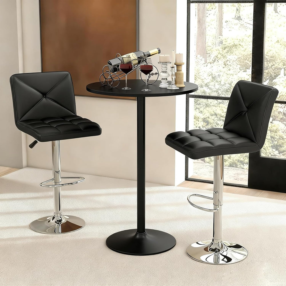 COSTWAY 3 Pieces Bar Table Set, Counter Height Table Set with 2 Bar Stools | ...